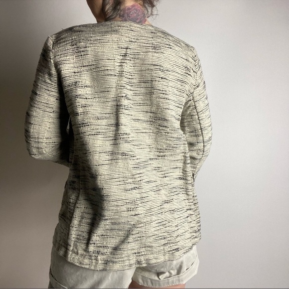 EUC - Eileen Fisher - handloomed organic Furrows open jacket blazer - Small - Picture 4 of 8